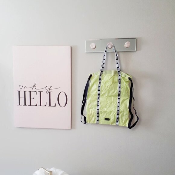 NWT UGG lime green, black & silver logo parachute convertible backpack tote bag - Picture 10 of 12